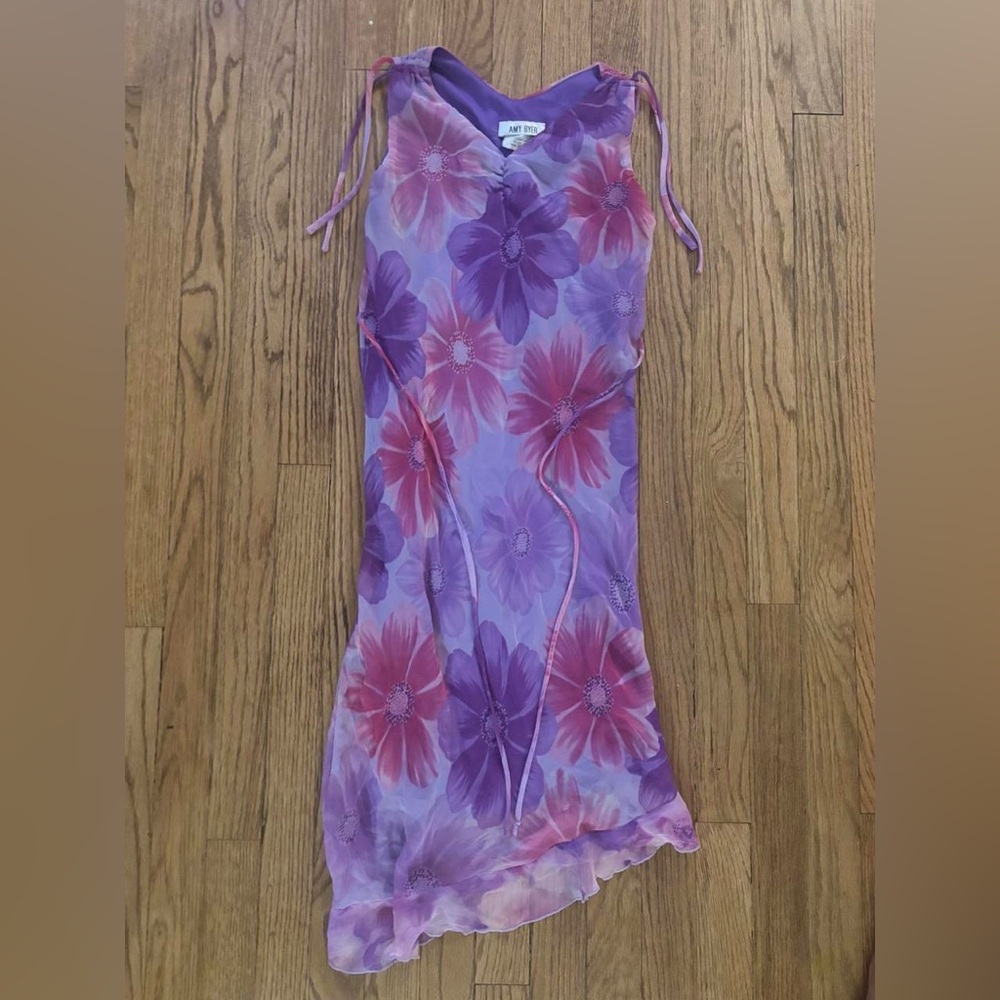 vintage floral slip mini dress